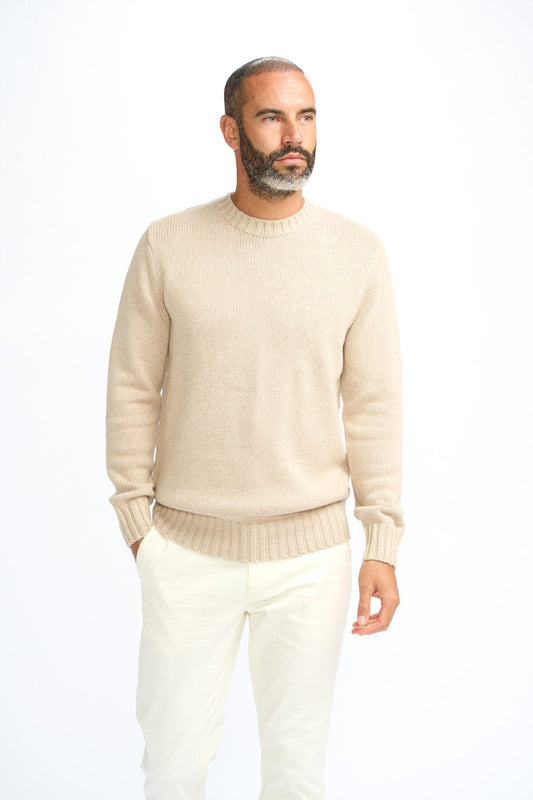 Farrel Ecru Crewneck Jumper - Jumpers - 