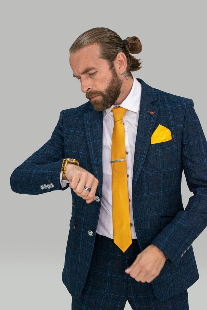 Fine Navy Checked Jacket - STOCK CLEARANCE - Blazers & Jackets Sale - 