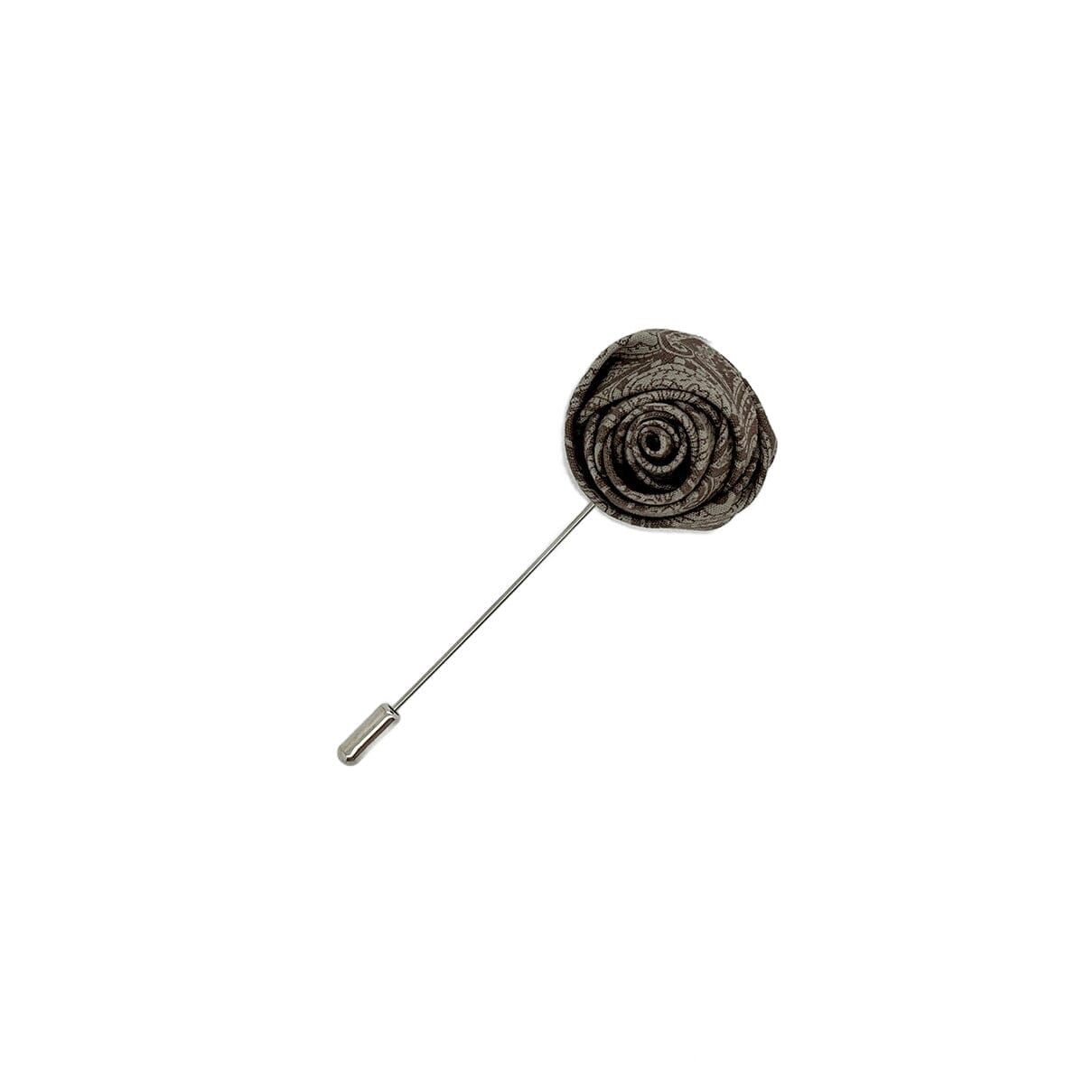 Floral Paisley Lapel Pin - Lapel Pins - Taupe/Brown 