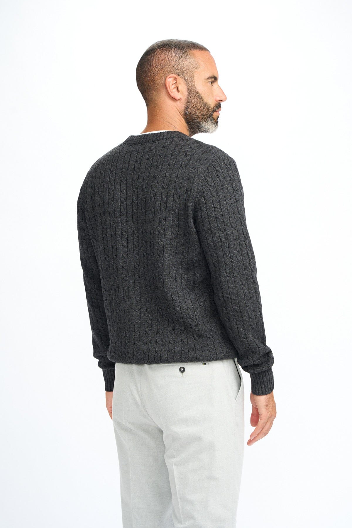 Foston Charcoal Crewneck Jumper - Jumpers - 