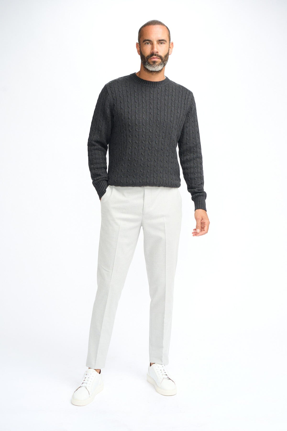 Foston Charcoal Crewneck Jumper - Jumpers - 