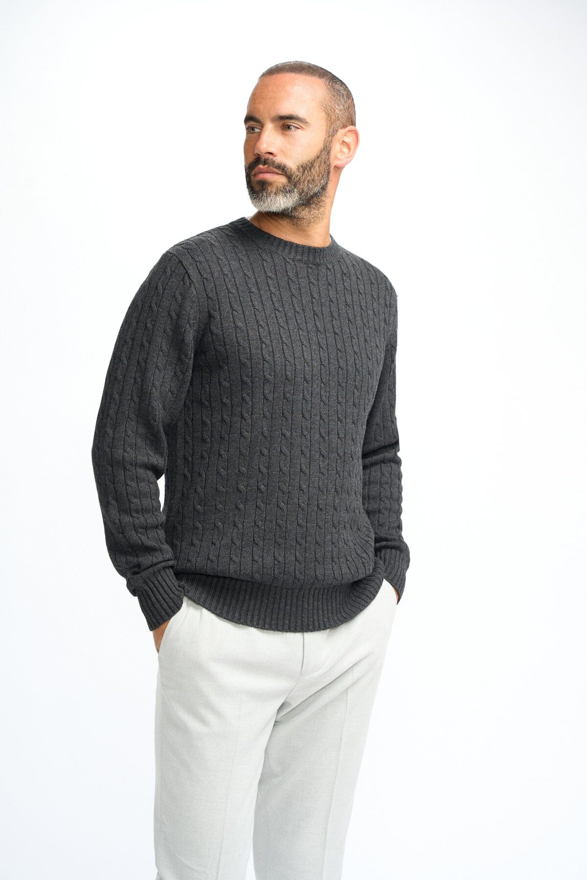 Foston Charcoal Crewneck Jumper - Jumpers - 