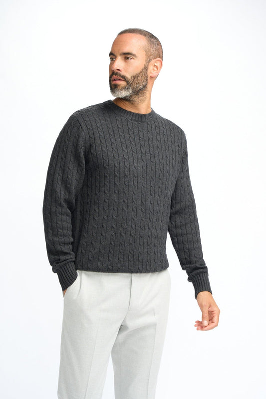 Foston Charcoal Crewneck Jumper - Jumpers - S 