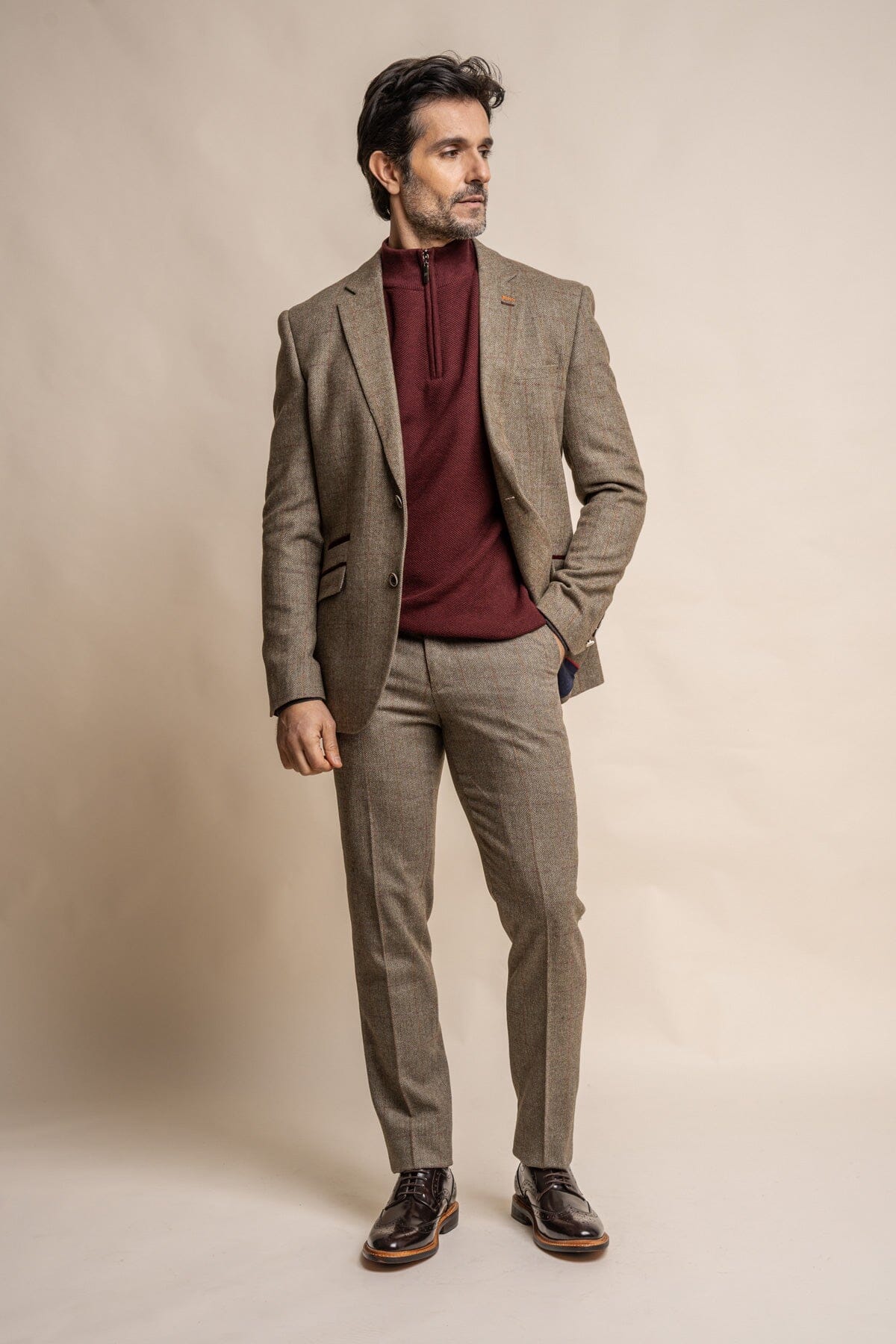 Gaston Sage Tweed Suit Swatch - Swatch - 
