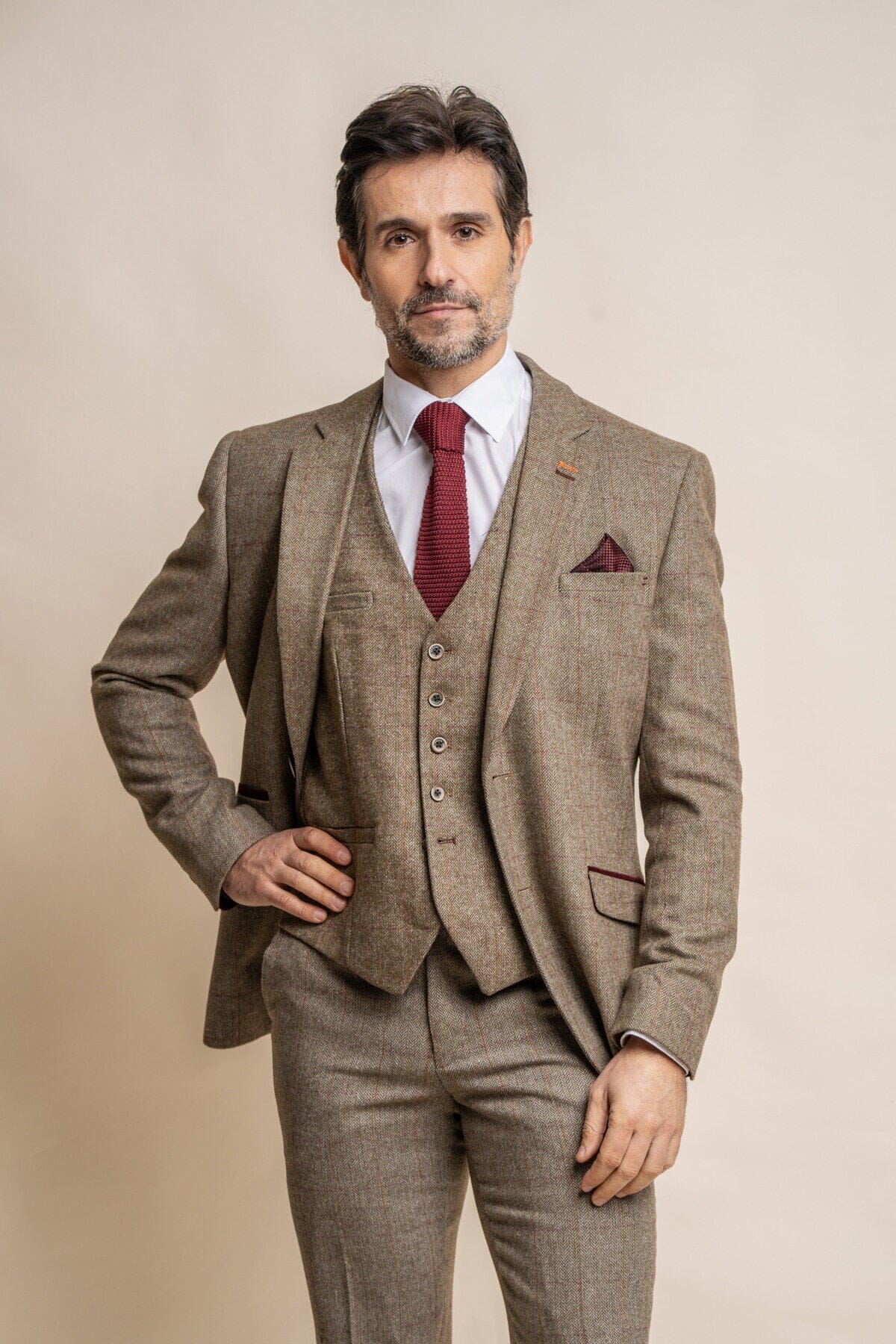 Gaston Sage Tweed Suit Swatch - Swatch - 