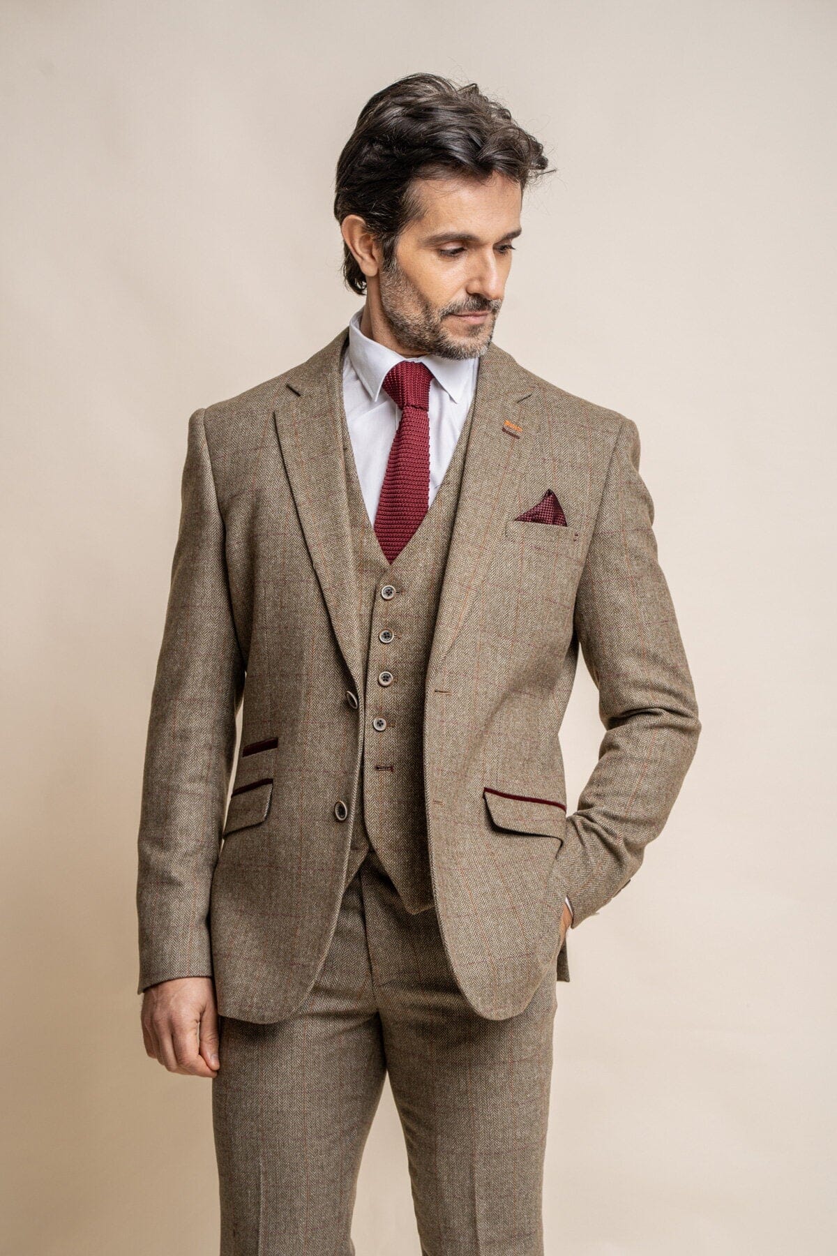 Gaston Sage Tweed Suit Swatch - Swatch - 