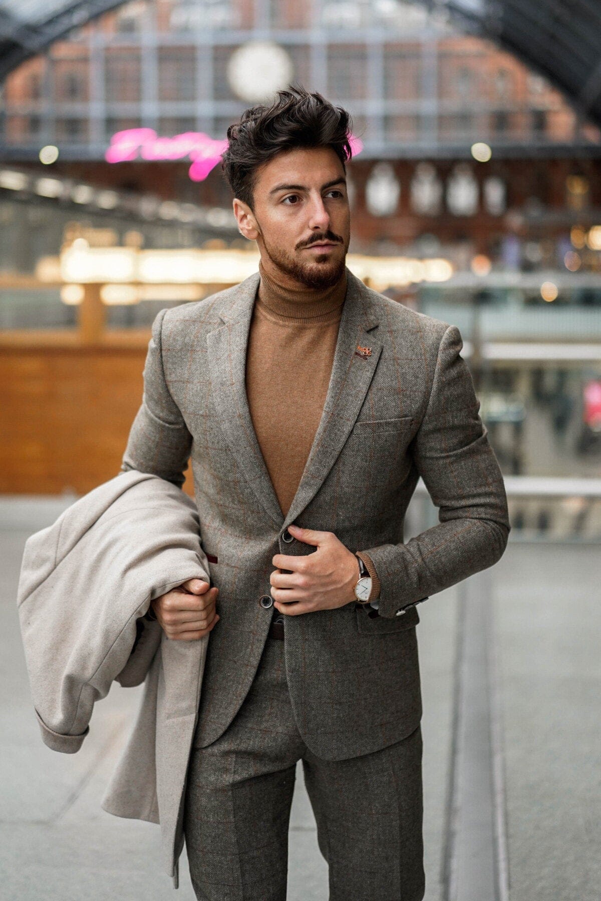 Gaston Sage Tweed Suit Swatch - Swatch - 