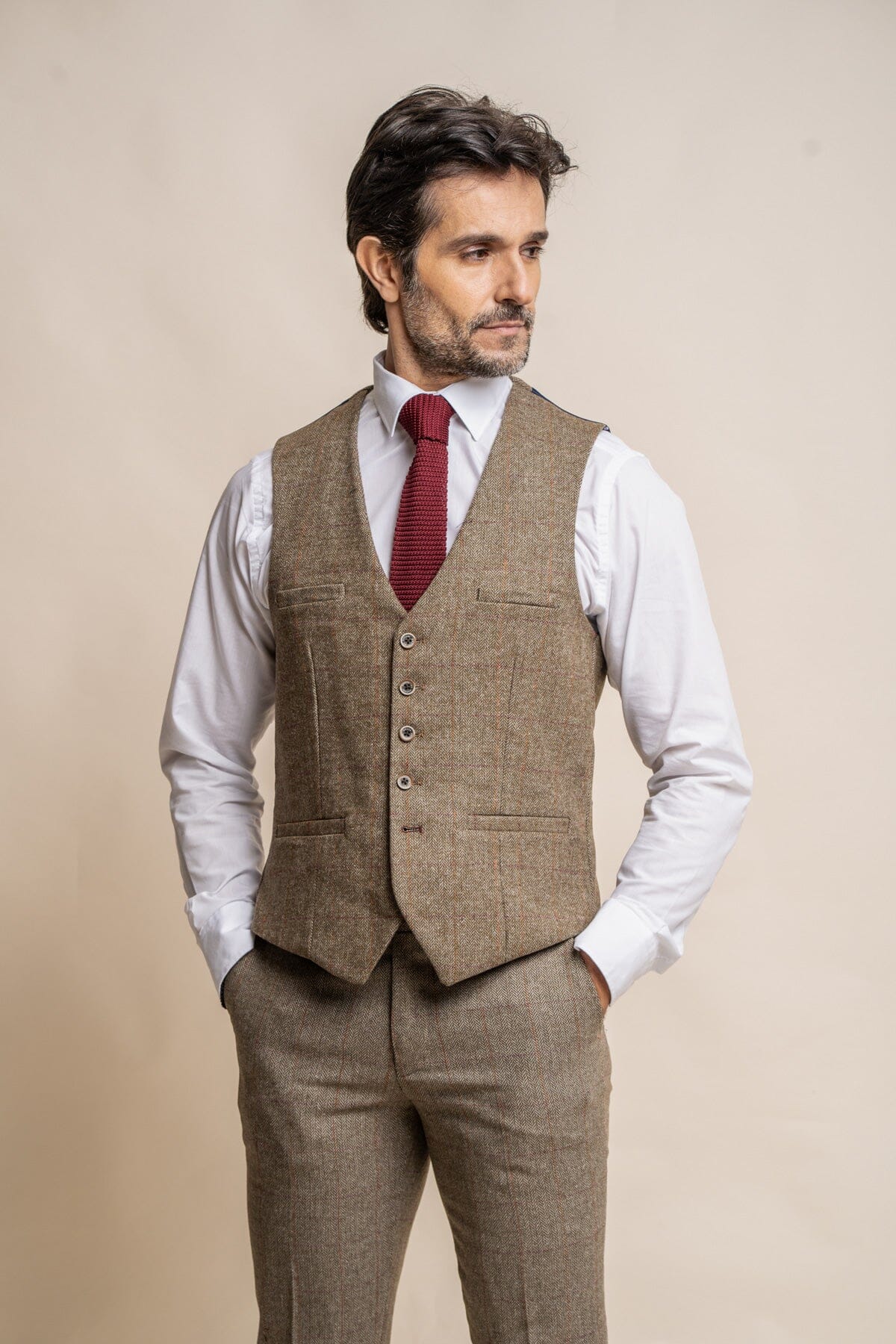 Gaston Sage Tweed Suit Swatch - Swatch - 
