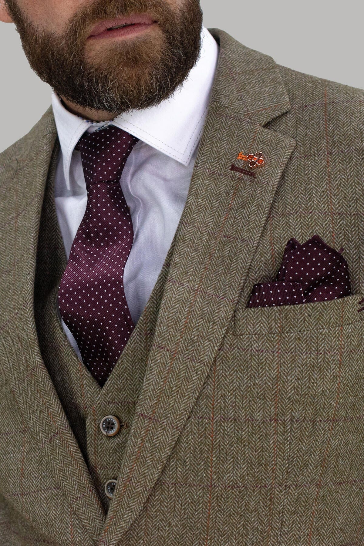 Gaston Sage Tweed Suit Swatch - Swatch - 