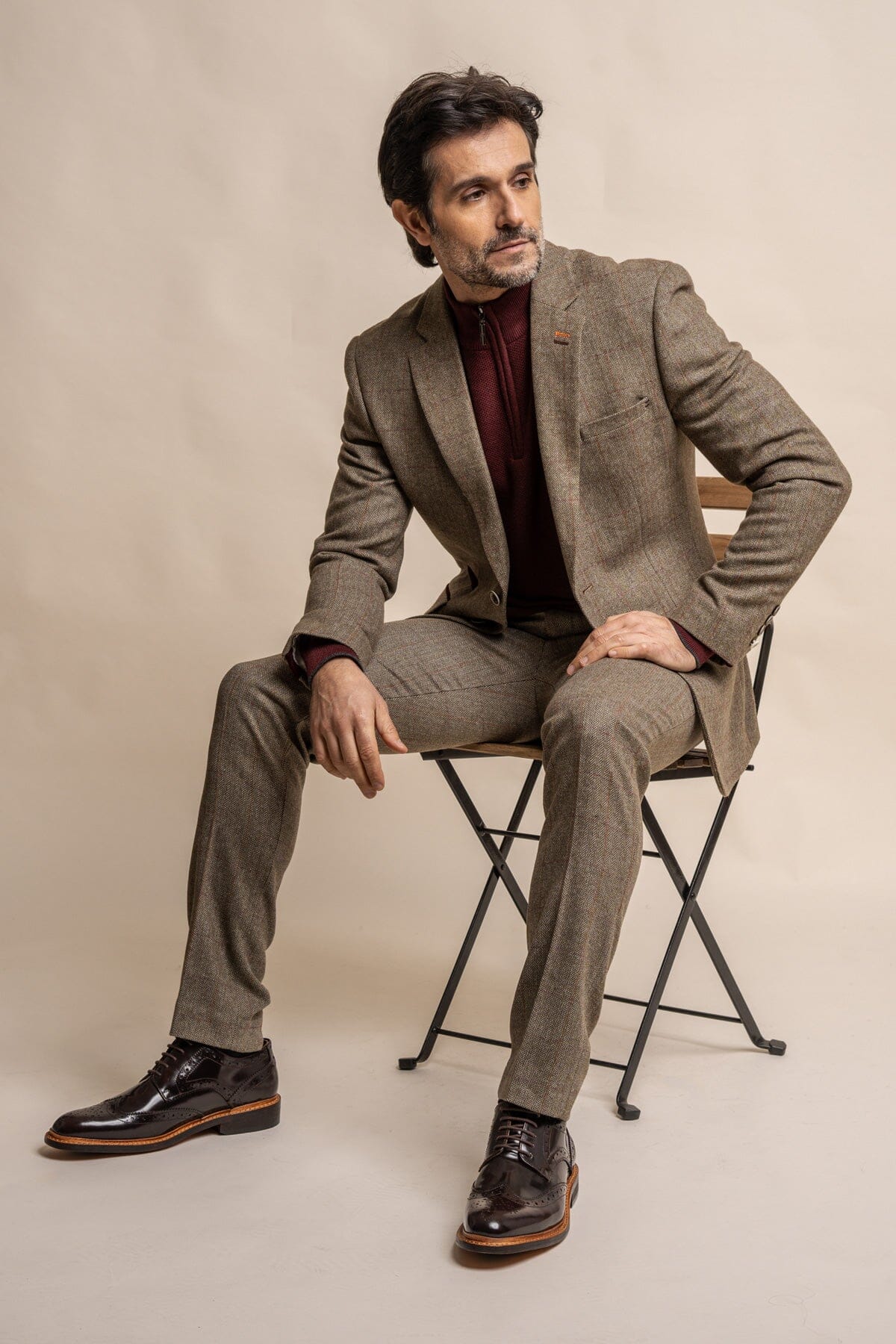 Gaston Sage Tweed Suit Swatch - Swatch - 