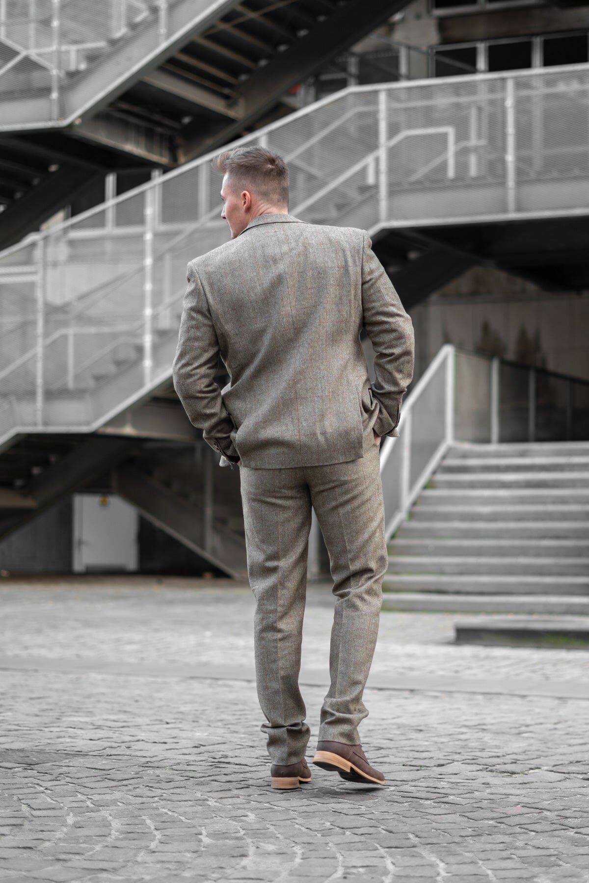 Gaston Sage Tweed Suit Swatch - Swatch - 