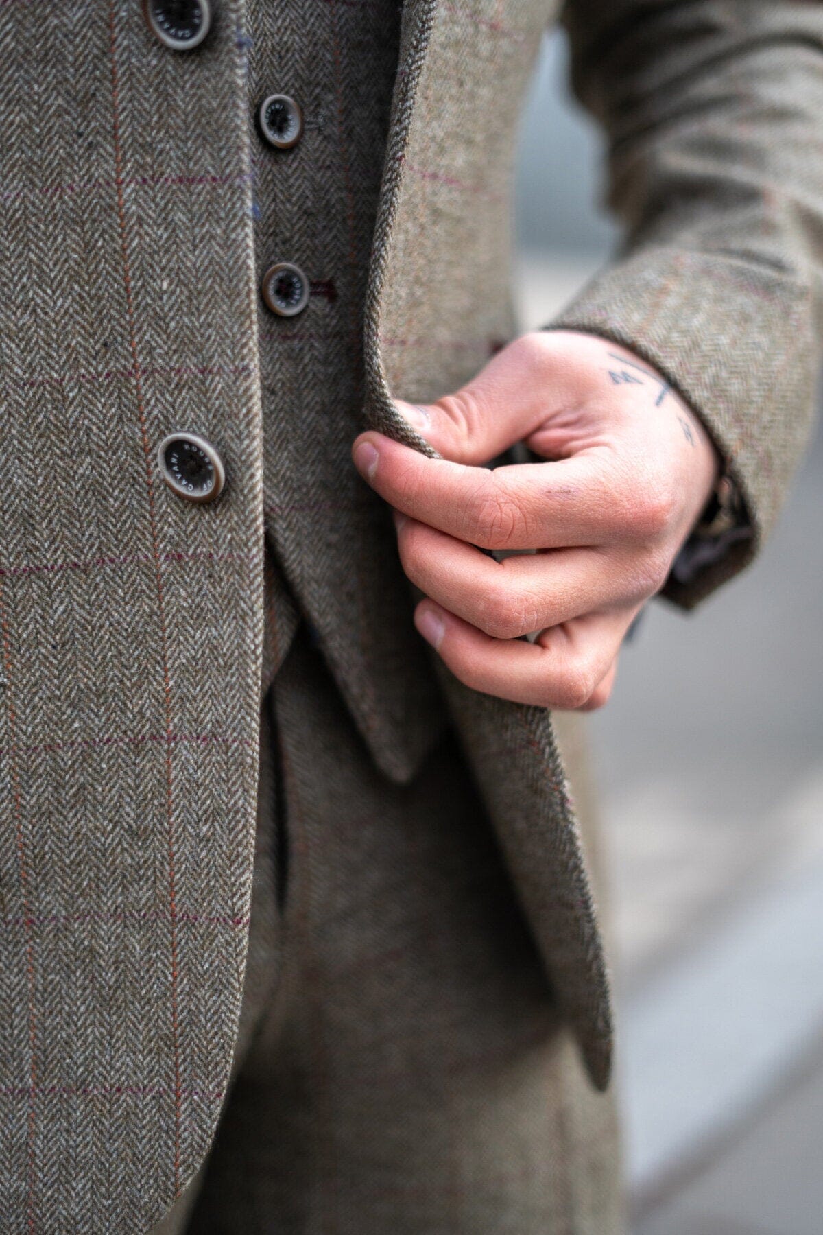 Gaston Sage Tweed Suit Swatch - Swatch - 