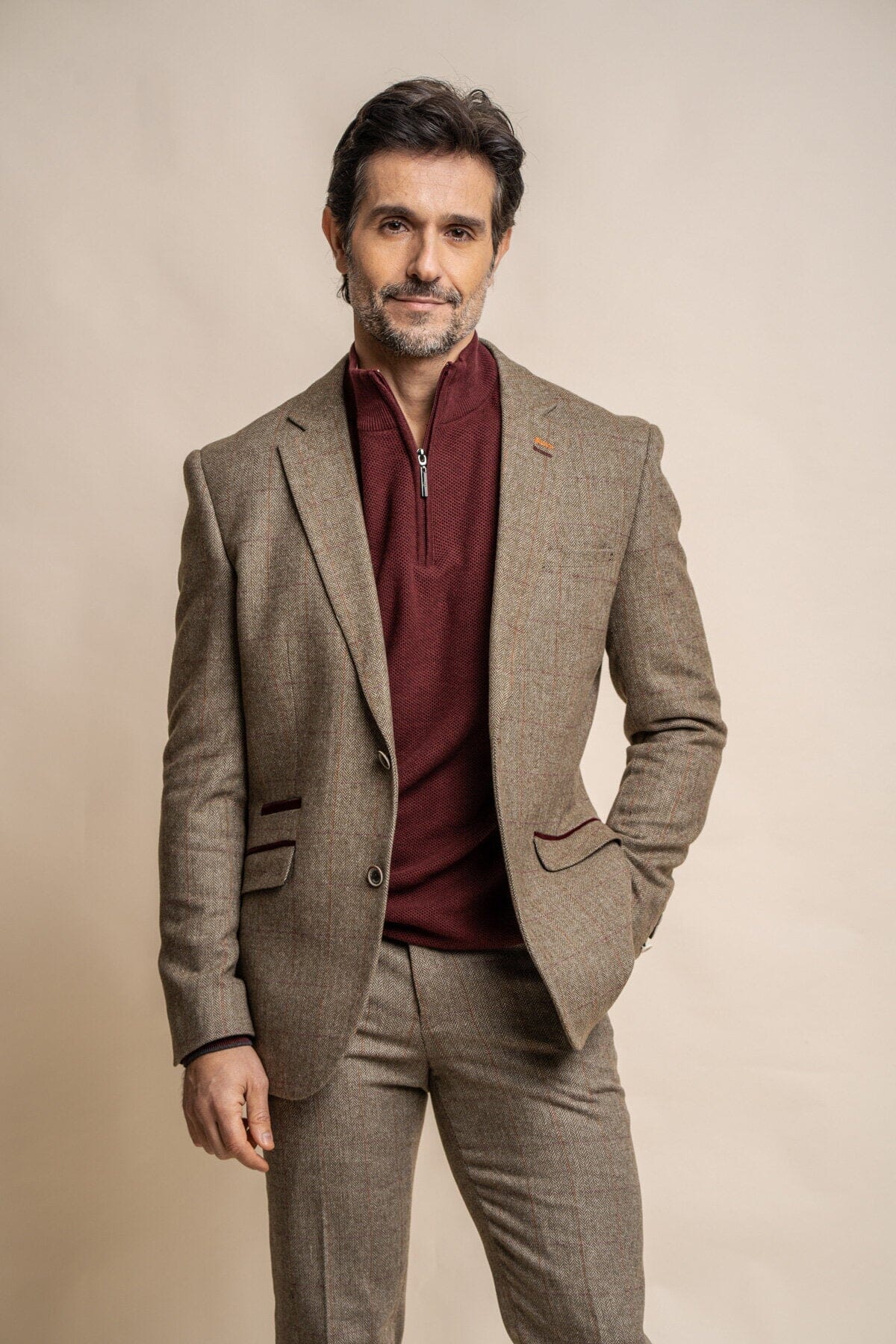 Gaston Sage Tweed Suit Swatch - Swatch - 
