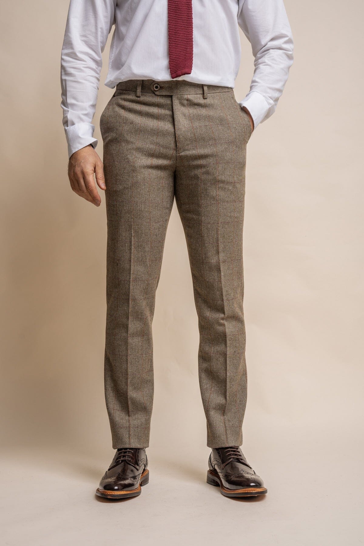 Gaston Sage Tweed Trousers - Trousers - 28R 