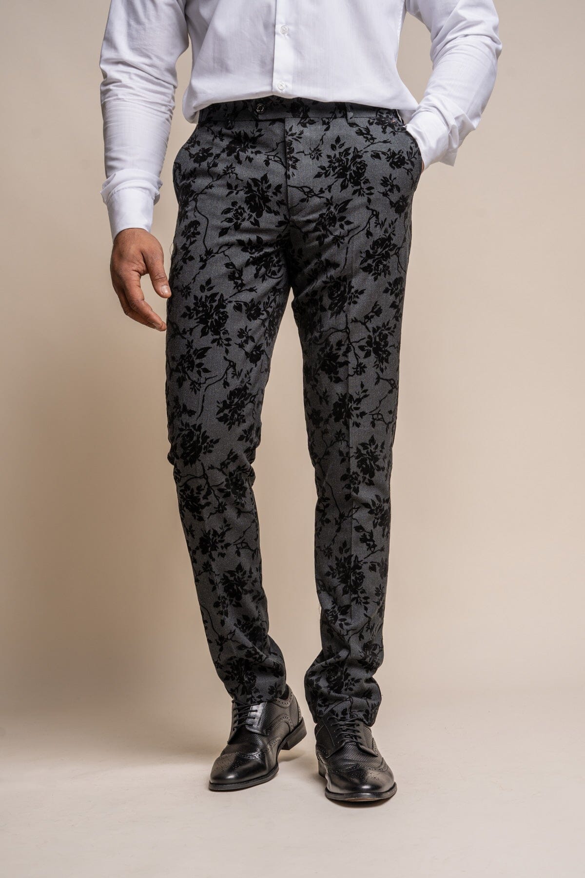Georgi Black Floral 2 Piece Suit - Suits - 