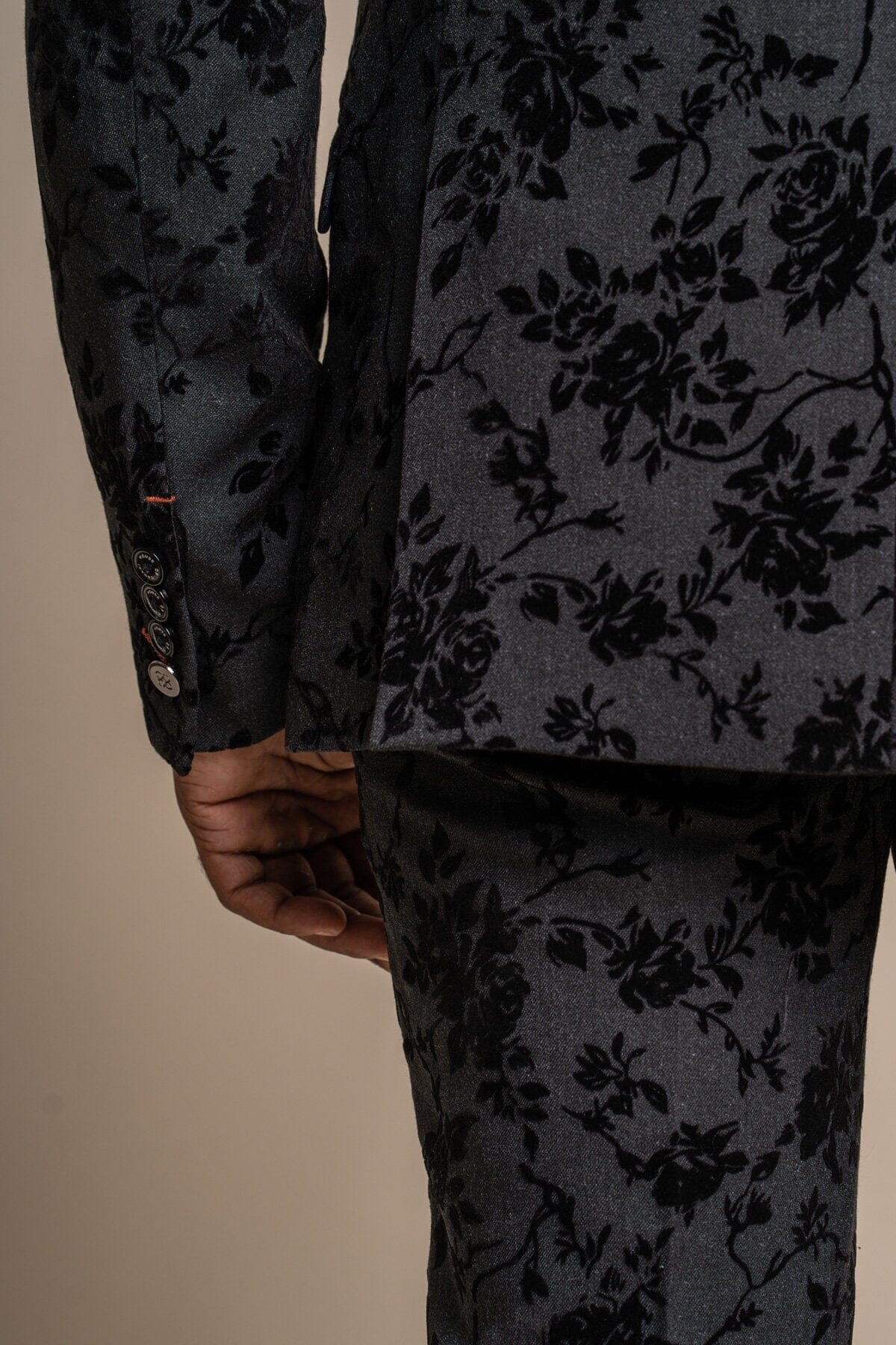 Georgi Black Floral 3 Piece Suit - Suits - 