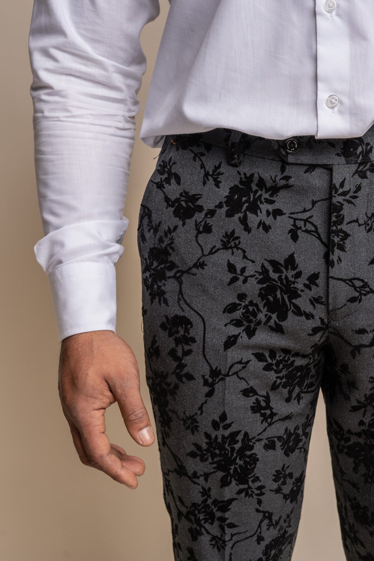 Georgi Black Floral 3 Piece Suit - Suits - 