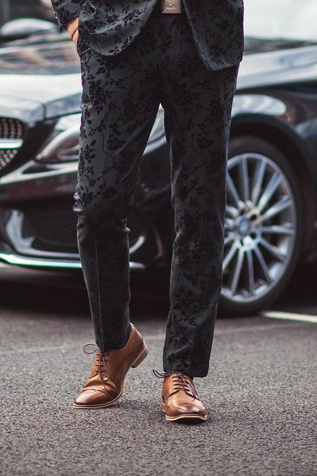 Georgi Black Floral 3 Piece Suit - Suits - 