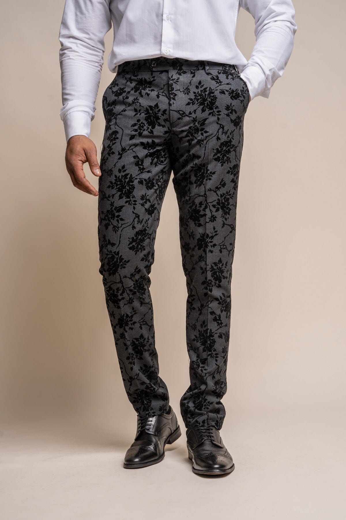 Georgi Black Floral 3 Piece Suit - Suits - 