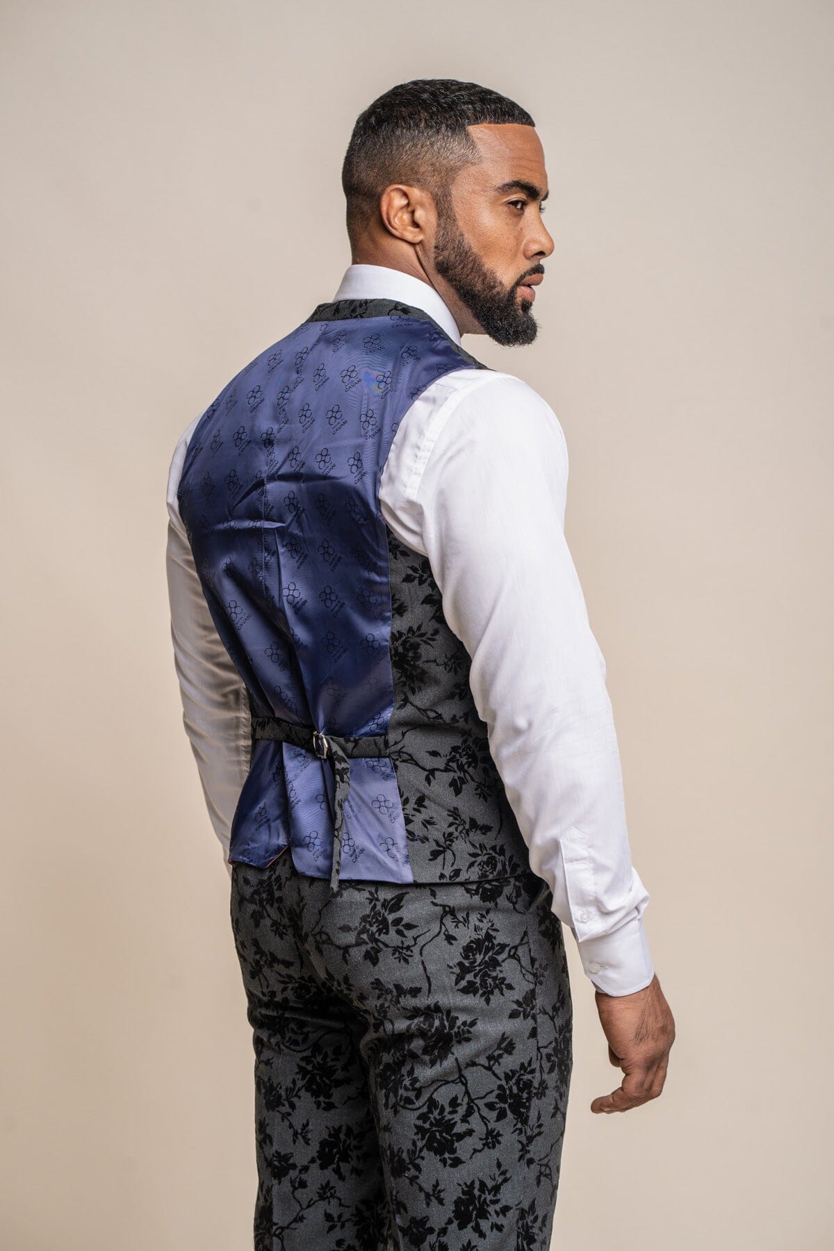 Georgi Black Floral 3 Piece Suit - Suits - 