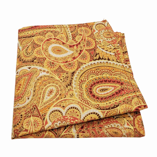 Golden Autumn Paisley Pocket Square - Handkerchiefs - - THREADPEPPER
