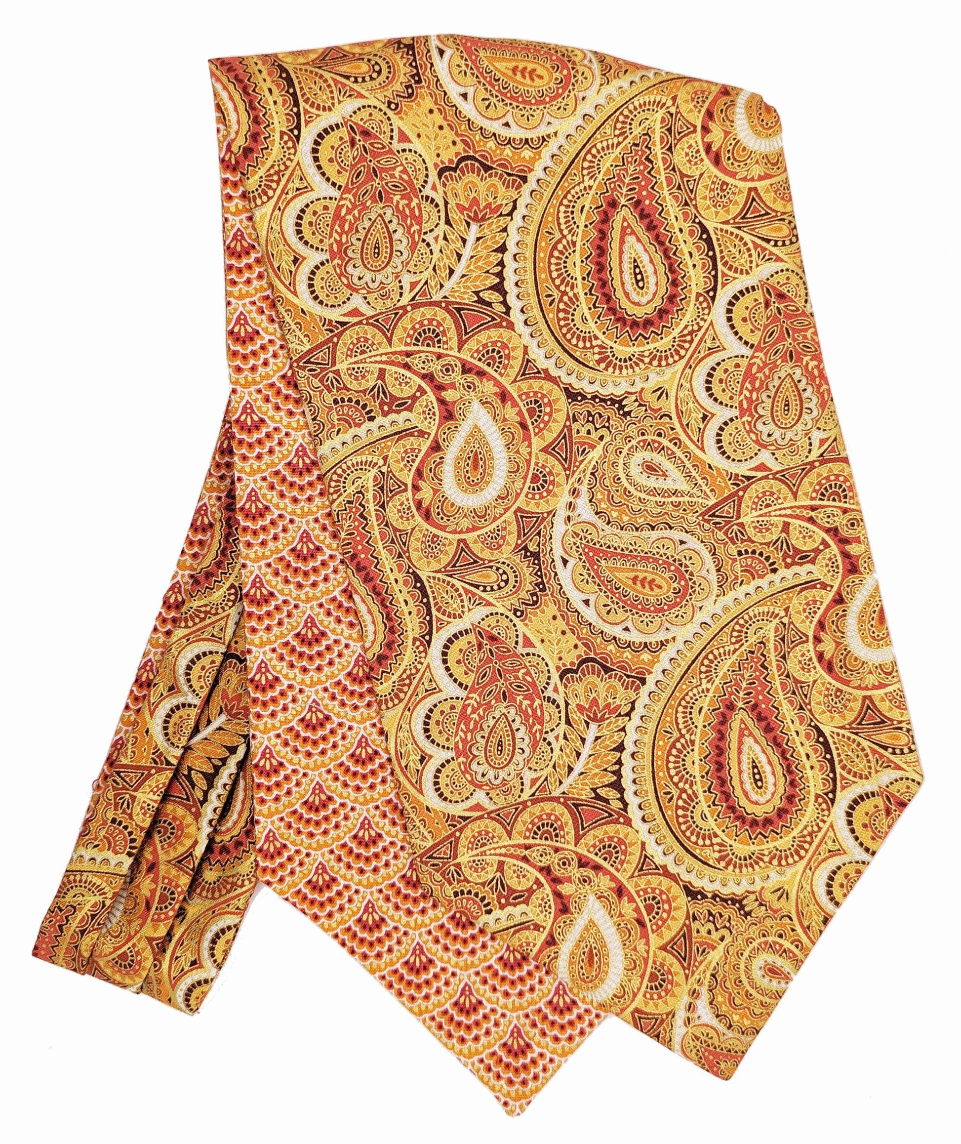 Golden Autumn Paisley Reversible Cravat - LIMITED EDITION - ONLY 6 MADE - Cravats - - THREADPEPPER