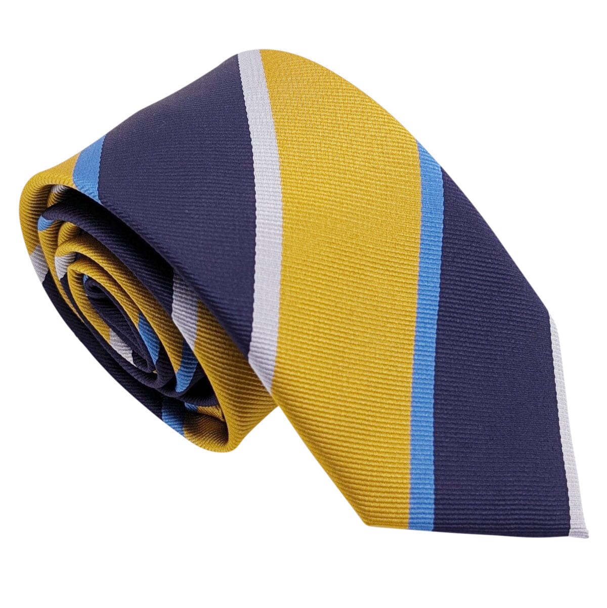 Golden Stripe Wedding Tie - Wedding Tie - Polyester Regular Tie Only