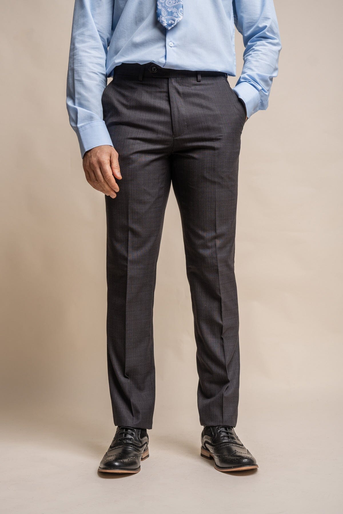 Graphite Check Trousers - STOCK CLEARANCE - Trousers Sale - 40R 