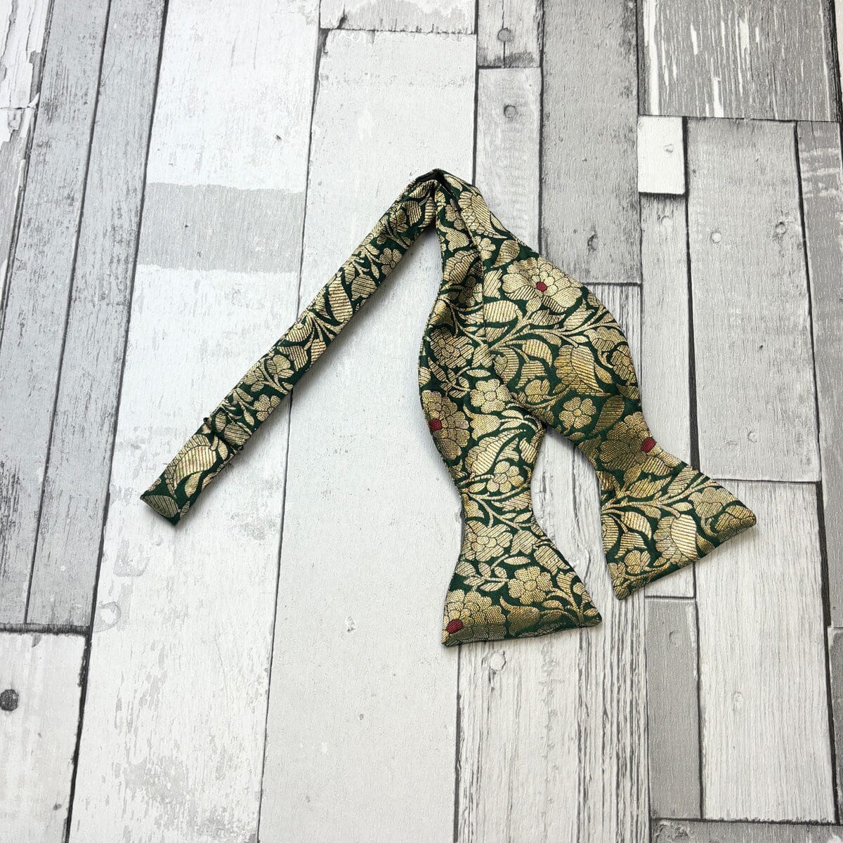 Green & Gold Brocade Bow Tie - Bow Ties - 