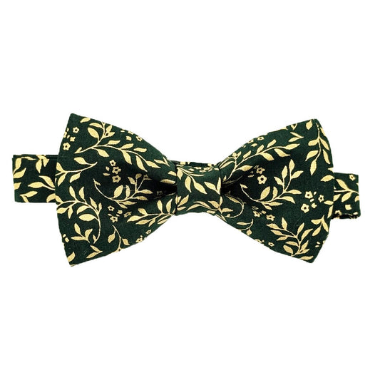 Green & Gold Leaves Bow Tie - Bow Ties - 
