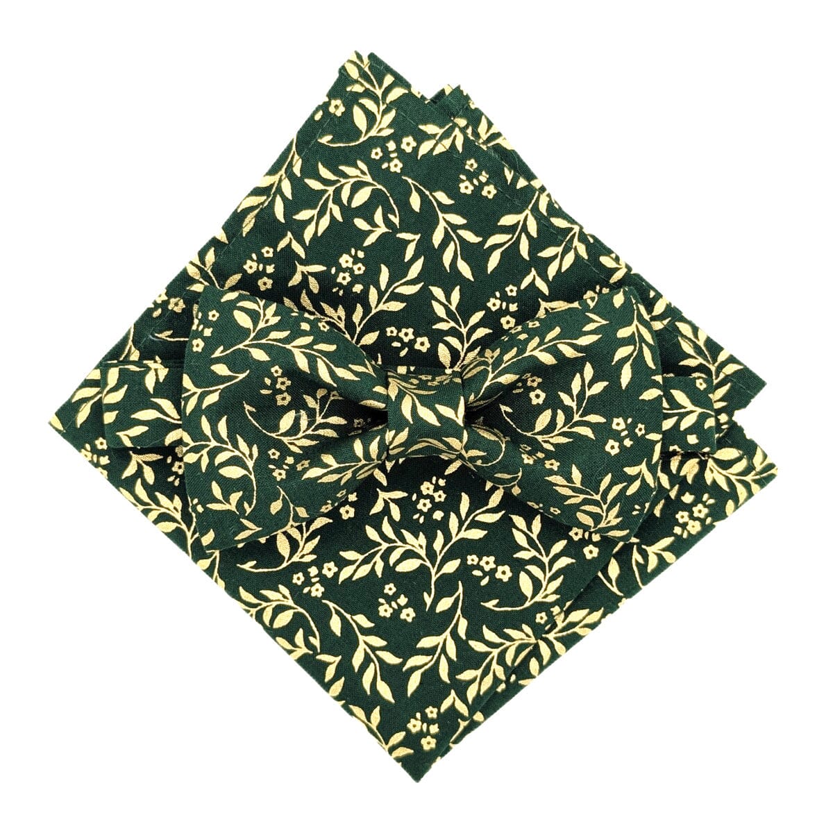 Green & Gold Leaves Bow Tie - Bow Ties - 