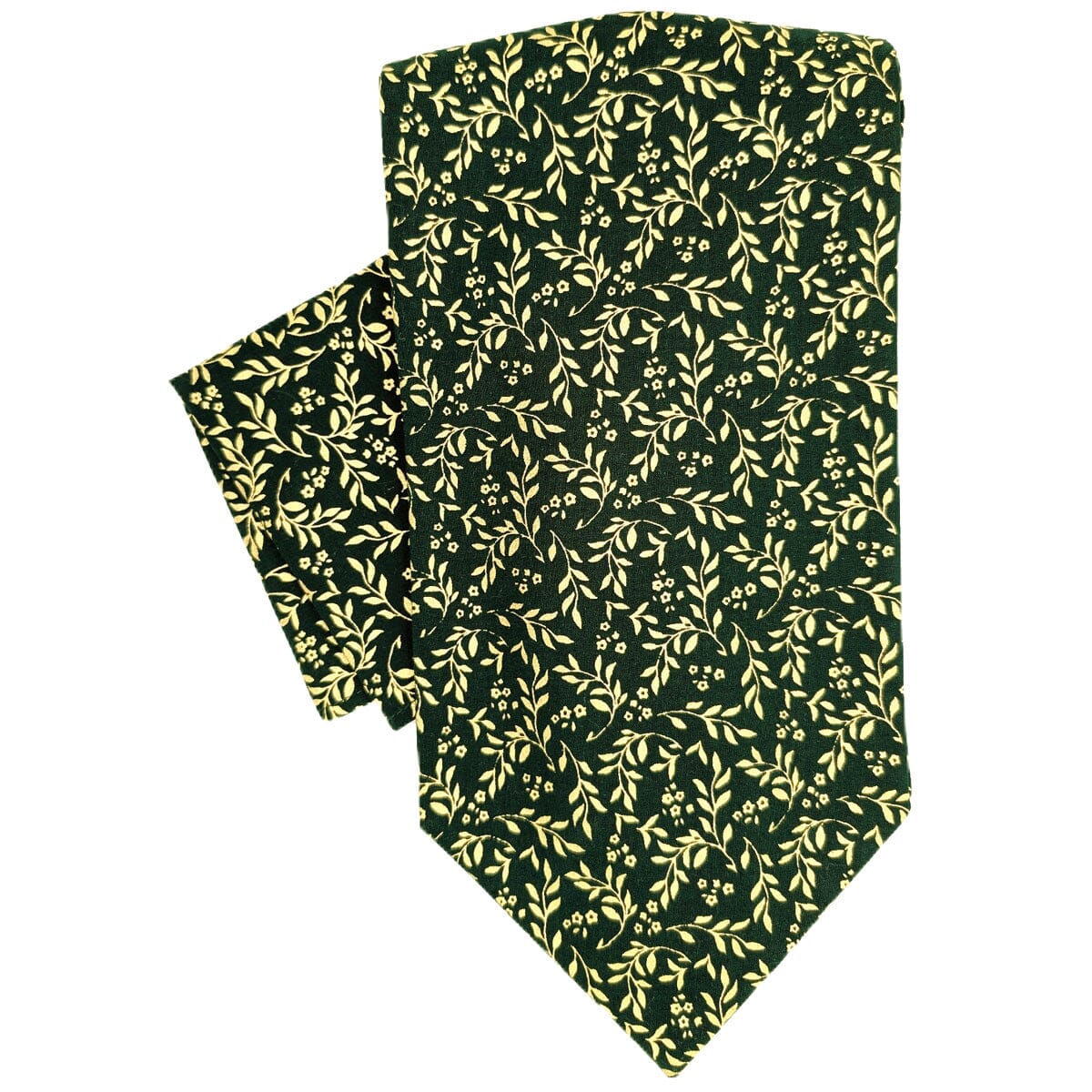 Green & Gold Leaves Cravat - Cravats - 
