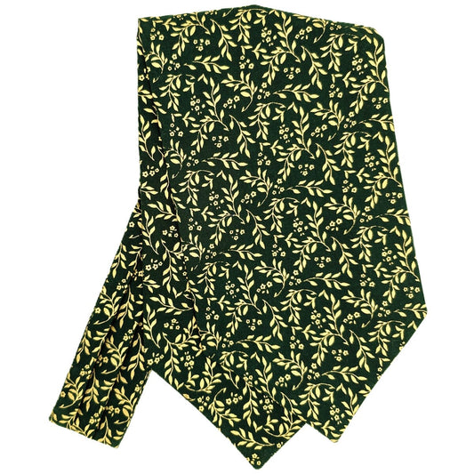 Green & Gold Leaves Cravat - Cravats - 