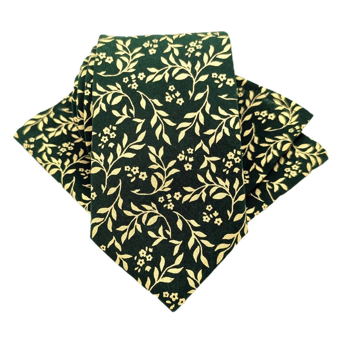 Green & Gold Leaves Tie - Ties - 