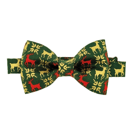 Green & Gold Reindeer Bow Tie - Bow Ties - 