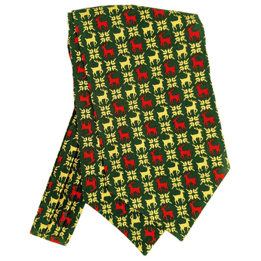 Green & Gold Reindeer Cravat - Cravats - 