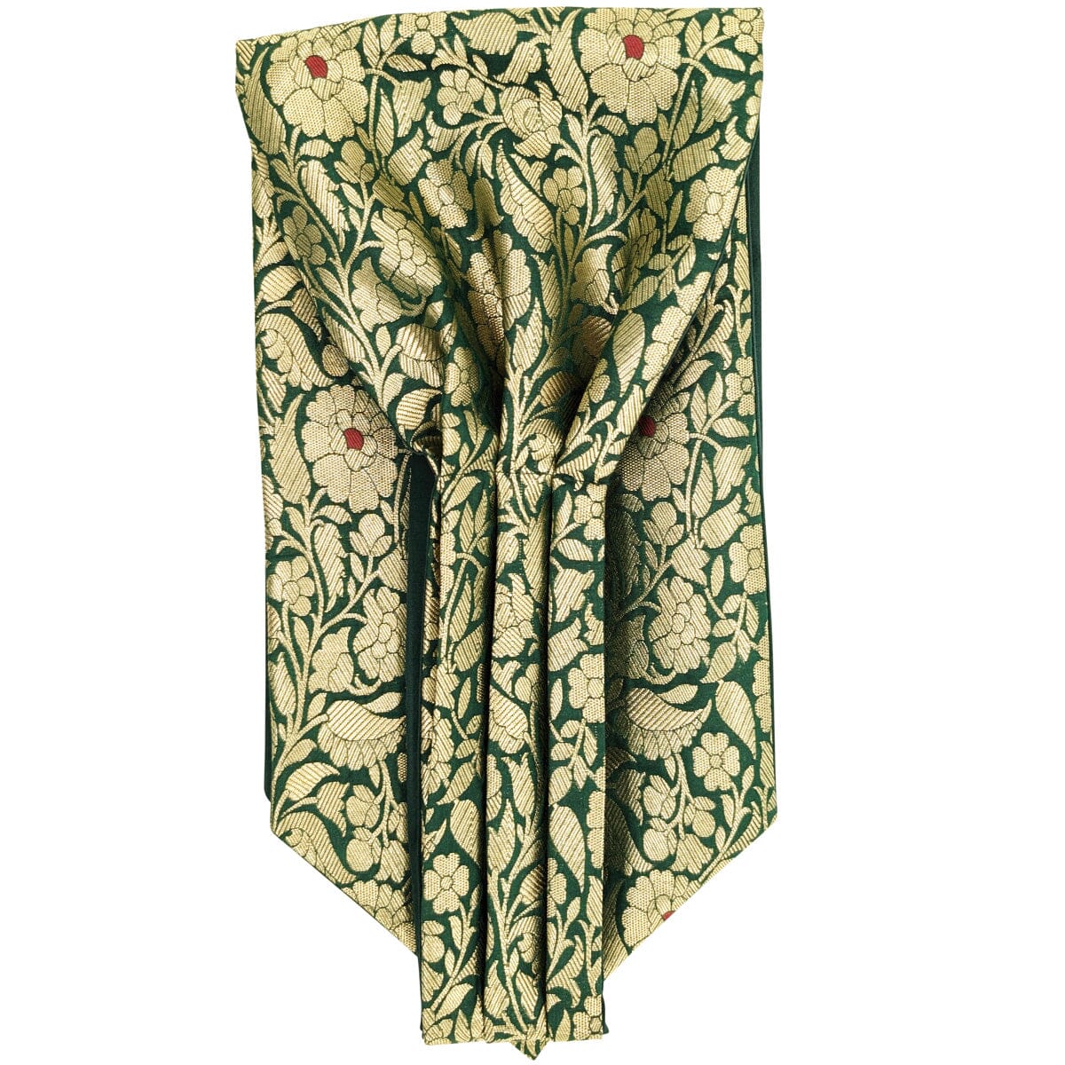 Green & Gold Silk Brocade Cravat - Cravats - 