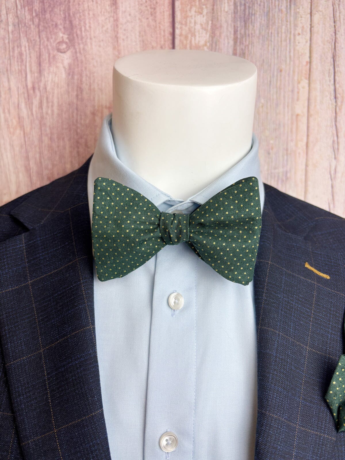 Green & Gold Spot Bow Tie - Bow Ties - 