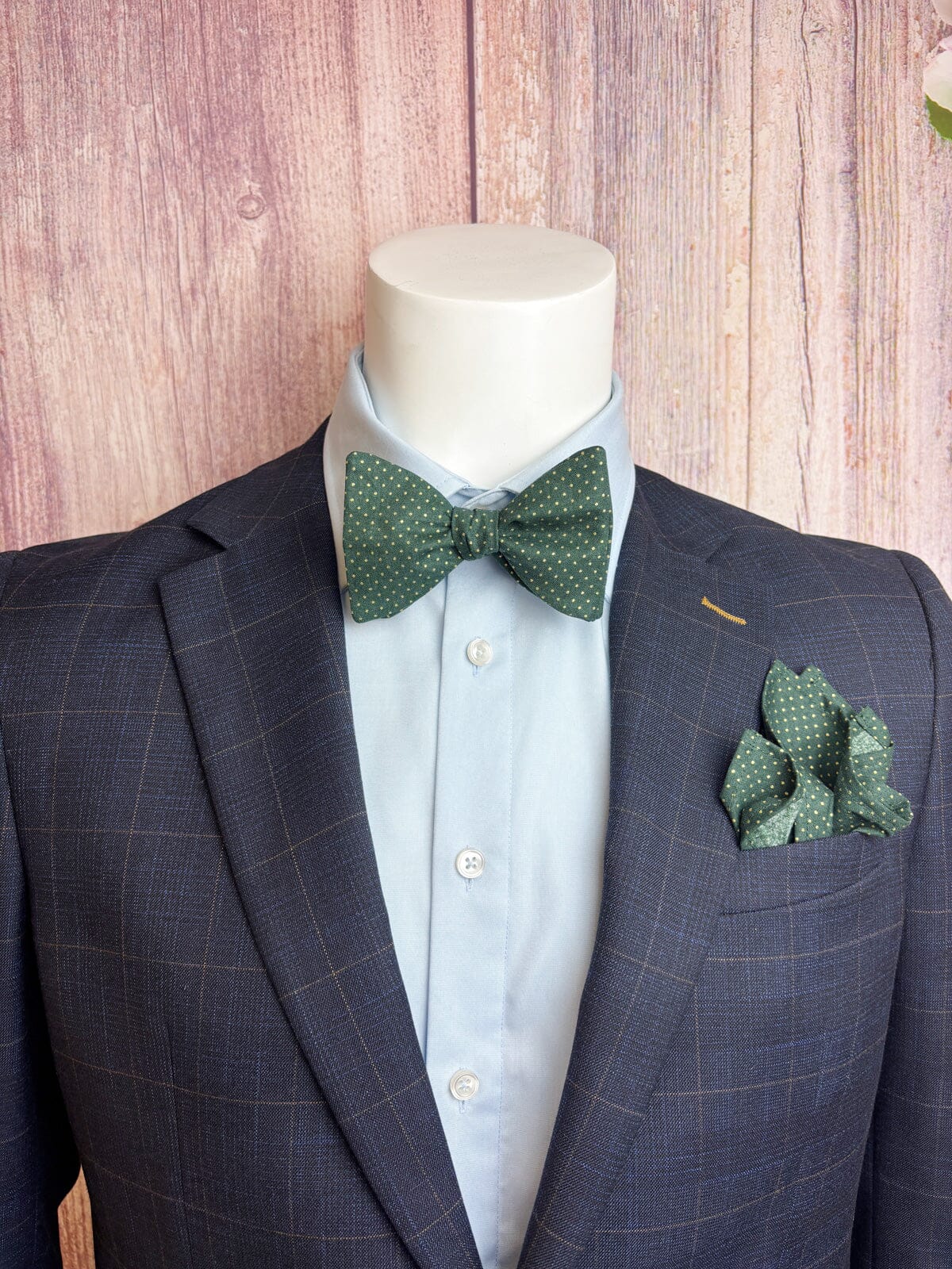 Green & Gold Spot Bow Tie - Bow Ties - 