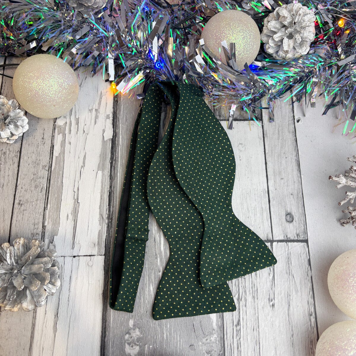 Green & Gold Spot Bow Tie - Bow Ties - 
