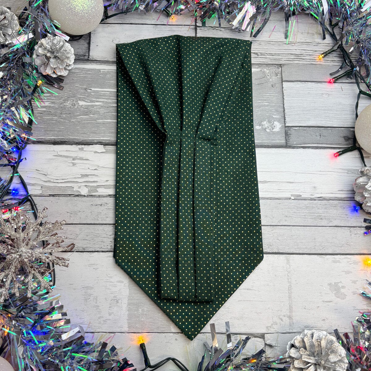 Green & Gold Spot Cravat - Cravats - 