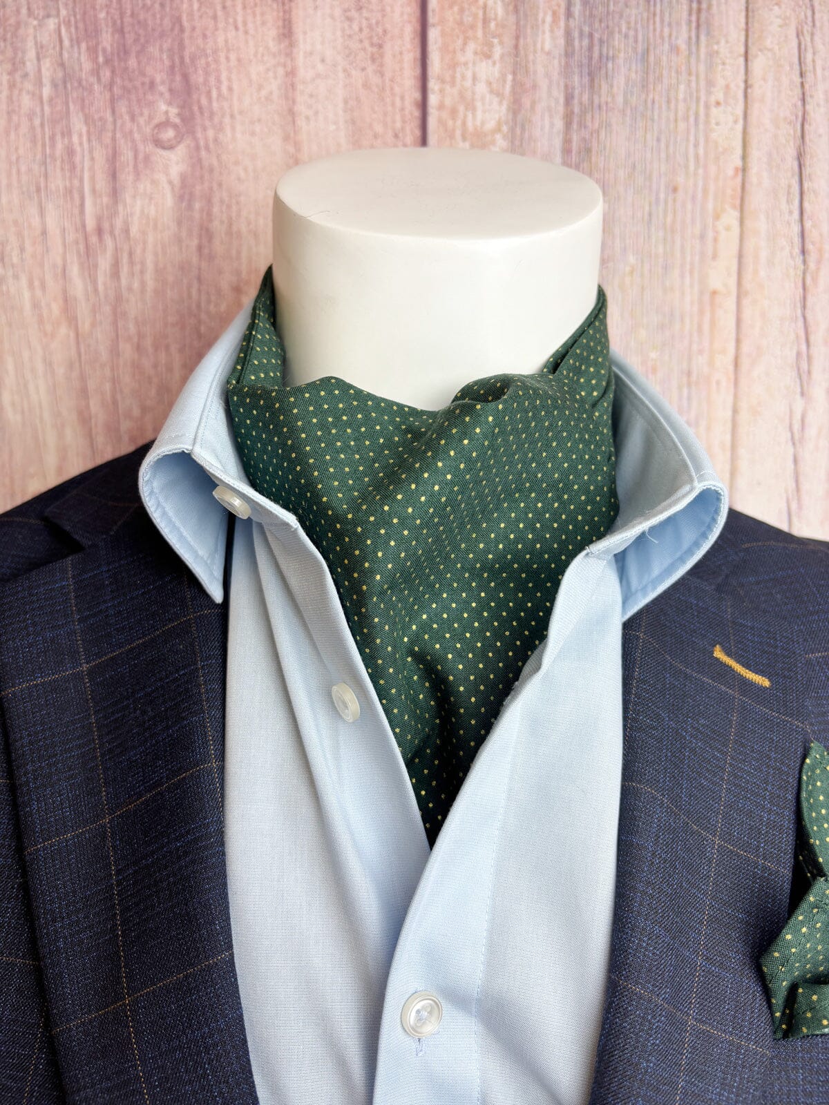 Green & Gold Spot Cravat - Cravats - 