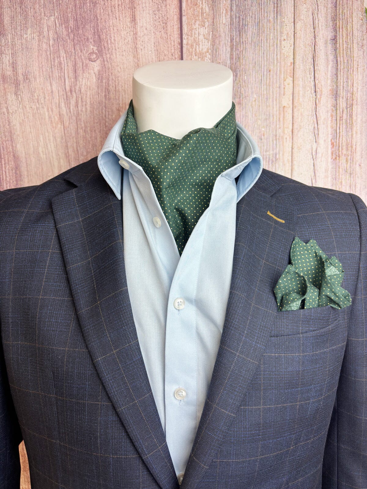 Green & Gold Spot Cravat - Cravats - 