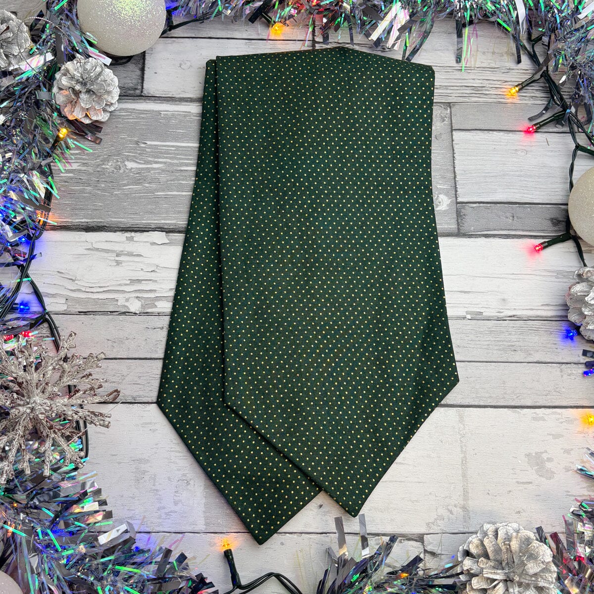 Green & Gold Spot Cravat - Cravats - 