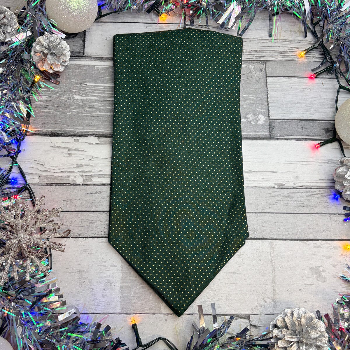 Green & Gold Spot Cravat - Cravats - 