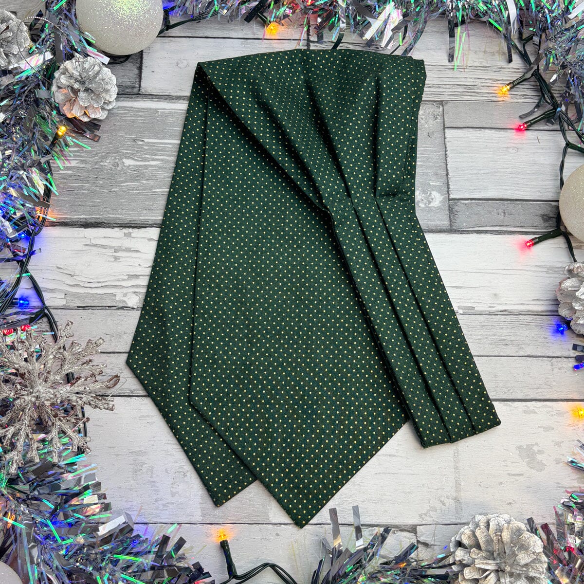 Green & Gold Spot Cravat - Cravats - 