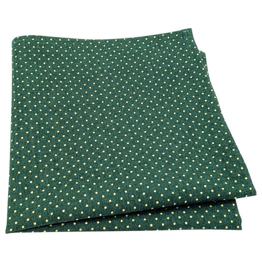 Green & Gold Spot Pocket Square - Pocket Square - 