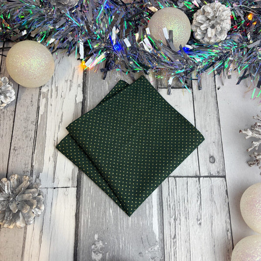 Green & Gold Spot Pocket Square - Pocket Square - 