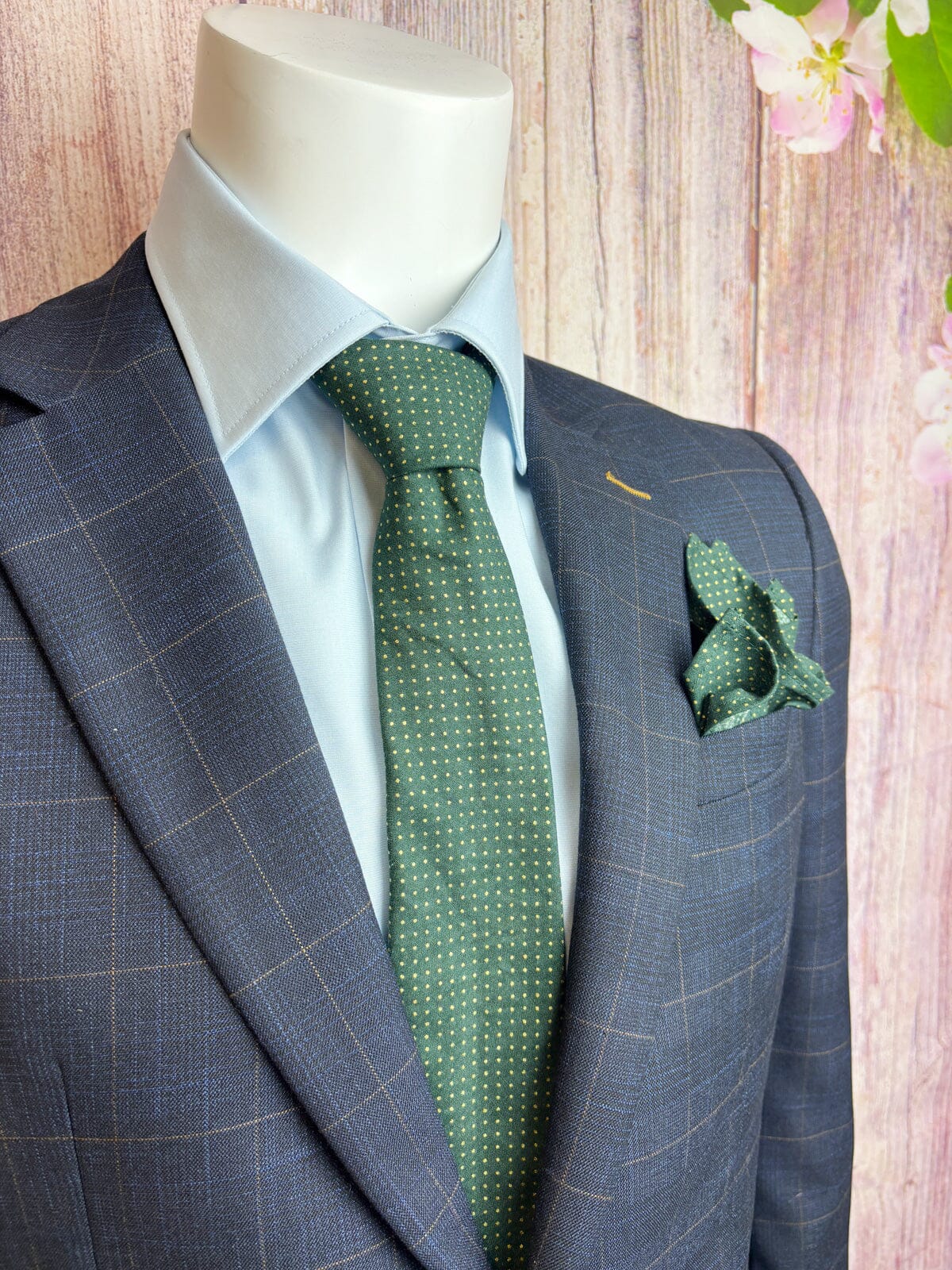 Green & Gold Spot Tie - Ties - 