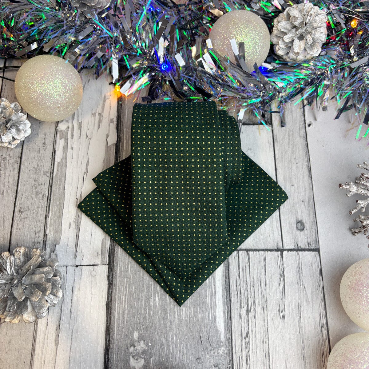 Green & Gold Spot Tie - Ties - 